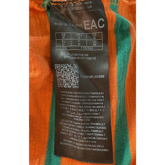 Guess x J Balvin Vibras T Shirt Mens Medium Stripe Crewneck Colorful Orange - Picture 7 of 8